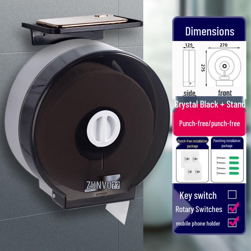 Wall-Mounted Waterproof Jumbo Toilet Paper Holder for Hotel Bathrooms