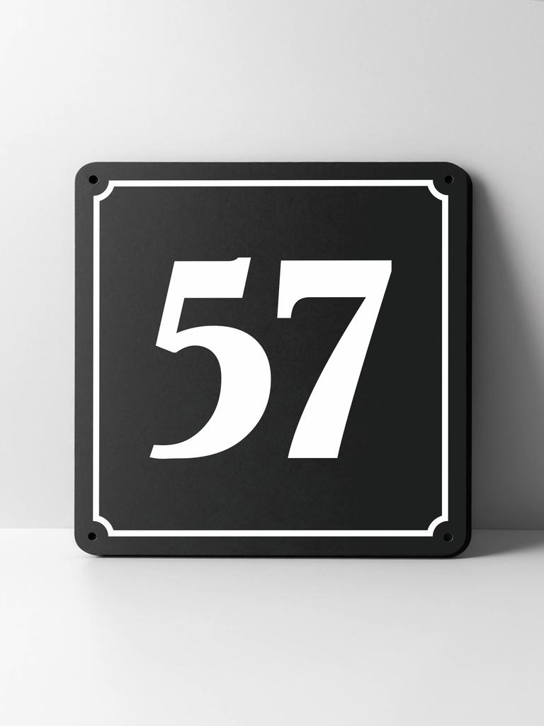 Metal House Number Sign, Black White Contrast, Outdoor Wall Decor for Home Street