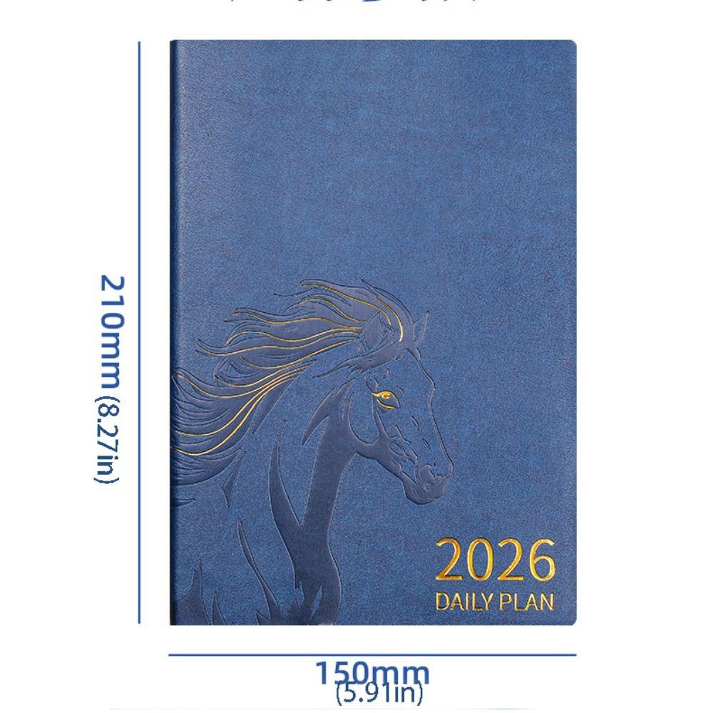 Wear-resistant 2026 Schedule Planner Notepad Pu Leather Office Work Planner  Stationery
