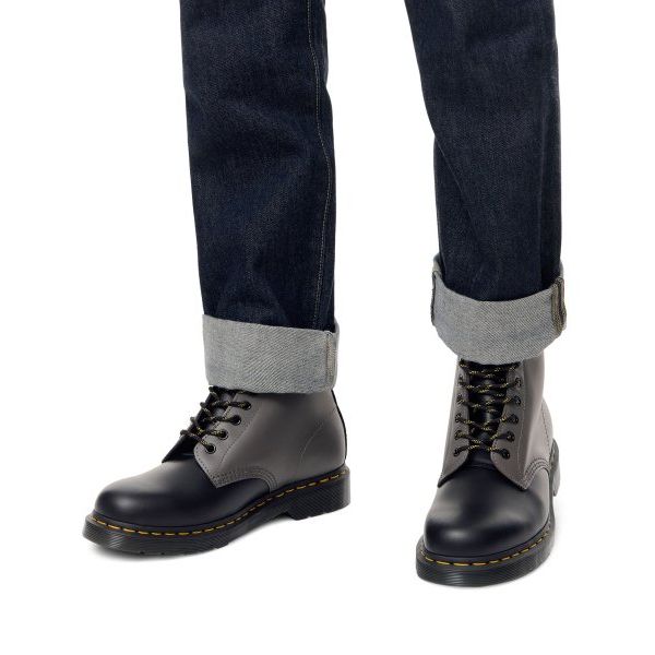 Dr. Martens 1461 Smooth Casual Lace-Up Short Boots Unisex Boots Gray Black 27538001