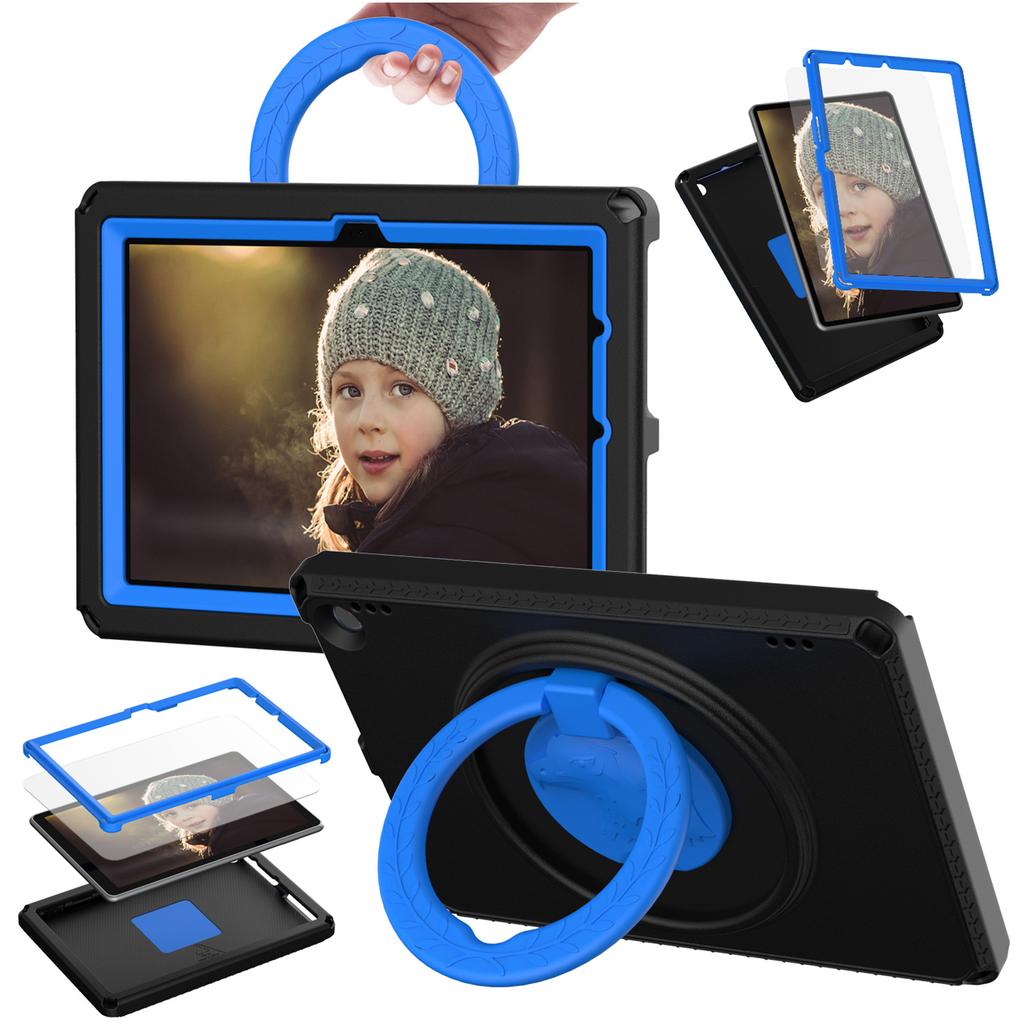 EVA Protective Case Fits for Kindle Fire HD10 Shockproof Washable Protector with Stand Precise Cutouts Black