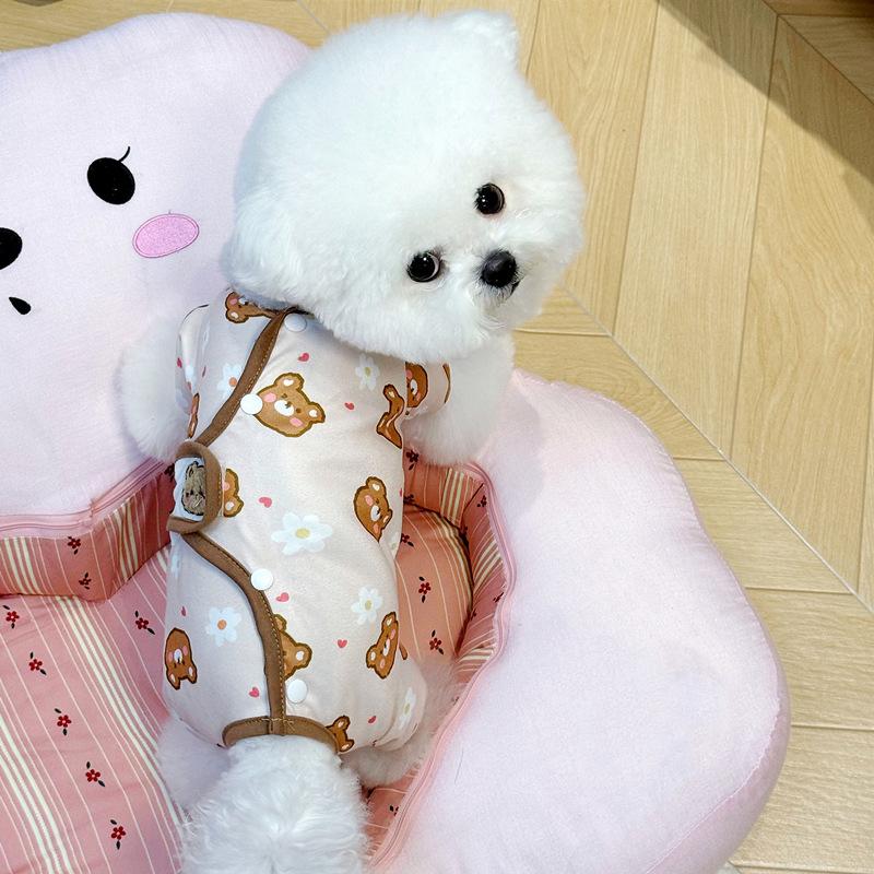 Cute Belly-protecting Puppy Clothes, Autumn And Winter Teddy Bichon Small Puppy Pet Four-legged Winter Belly-covering Pajamas