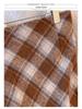2025 Winter Plus Size Retro Plaid Midi Skirt - Thick Wool for 130-320 Jin