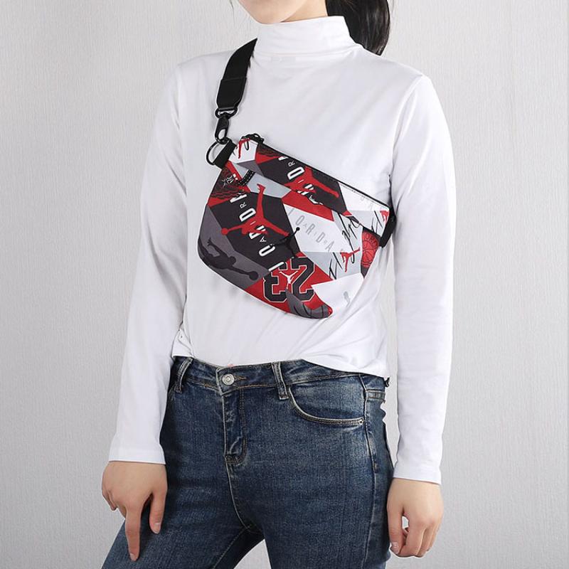 Jordan Polyester Shoulder Bag, Crossbody Bag, Fanny Pack, Sling Bag Unisex Black/Red Jordan 9A0351-R78