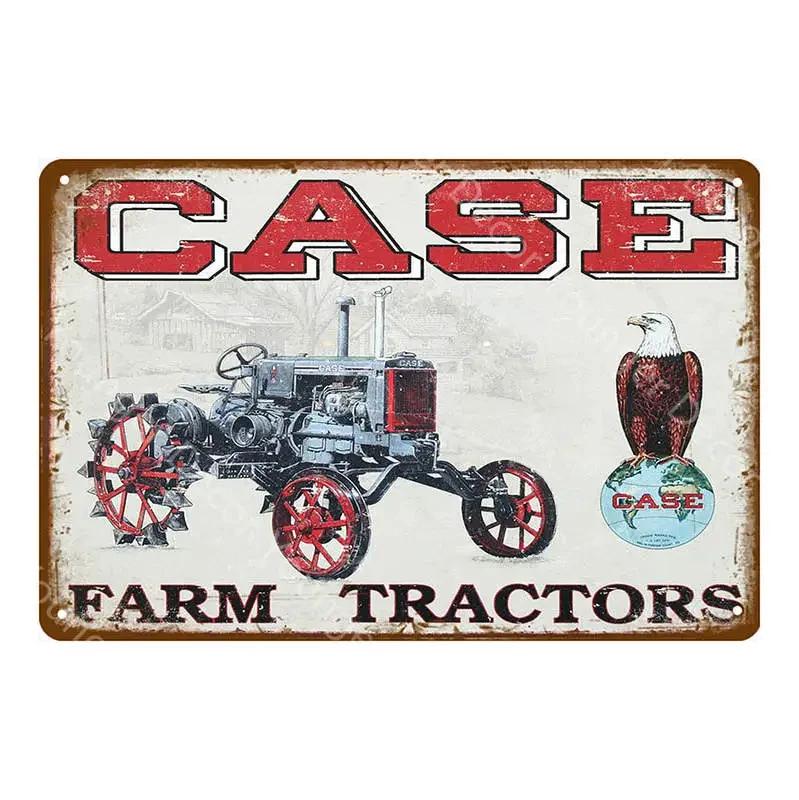 Vintage Farm Tractor Metal Signage Tin Signage Metal Vintage Farmhouse Courtyard Wall Art Decoration Mural Aesthetics Gift