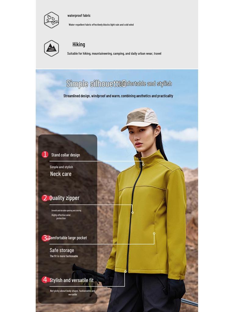 Lean Management Team Softshell Fleece Windbreaker Jacket - Stand-up Collar Trench Coat