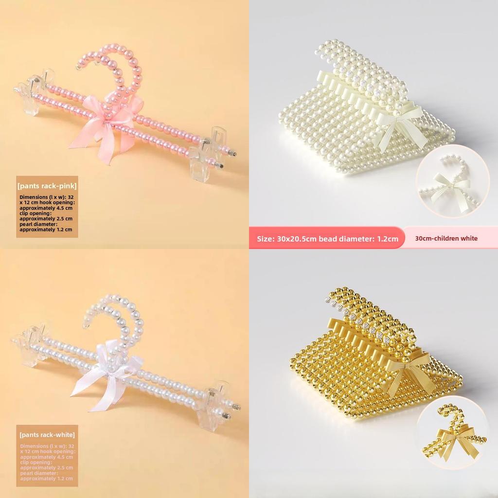 Anna Princess Dress Hangers Set With Pearl Accents For Childs Wardrobe Storage