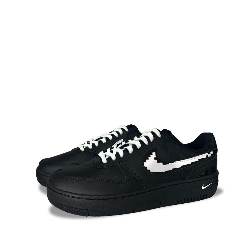 Nike Gamma Force Black Mirror Turf Synthetic Leather Abrasion Resistant Low Top Skateboard Shoes Unisex Black HQ1674-001(team1544-)