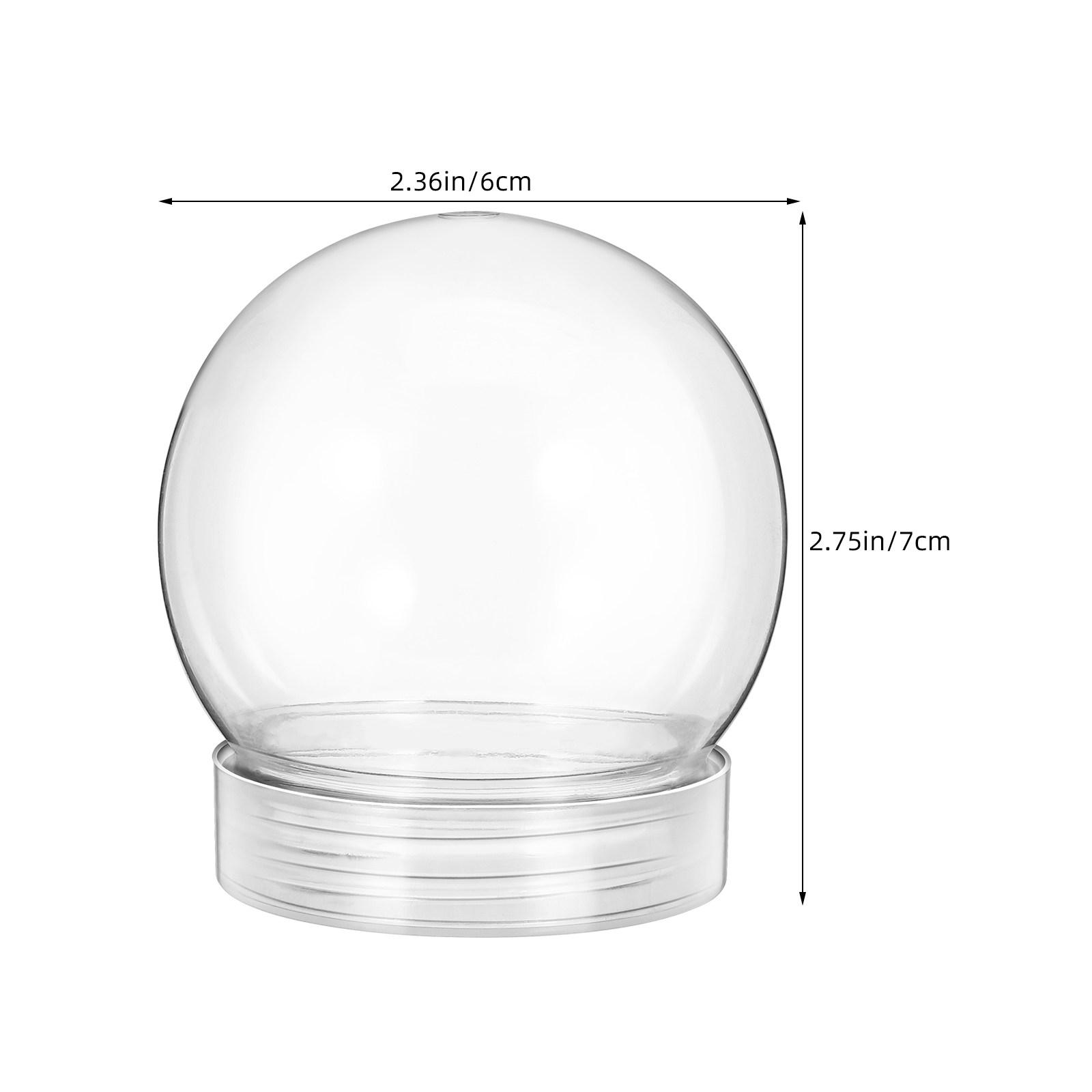 

15Pcs Snow Globe Accessories Plastic Replacement Parts Clear DIY Supplies Winter Holiday Decor Craft Kit for Adults 7X6X6CM