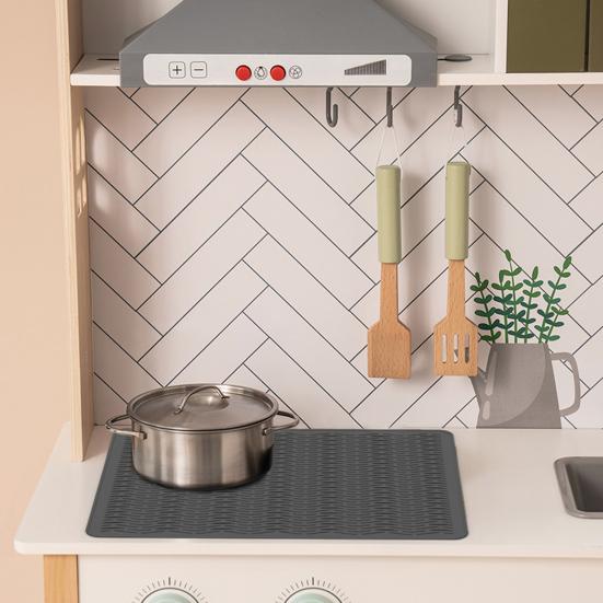 Yousheng Silicone Drain Pad Heat Resistant Hot Pots Pans Kitchen Drying Mat with Wide Raised Ridge Design Countertop Air Circulation Mat