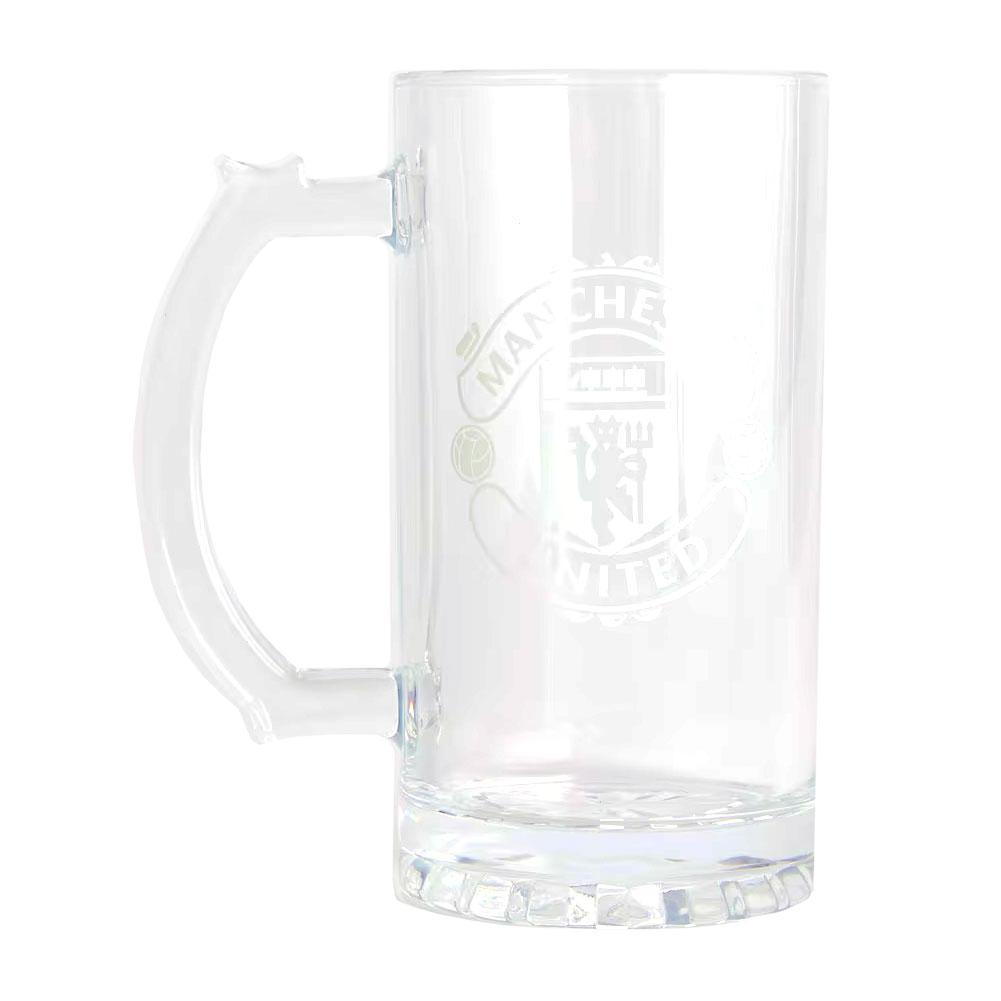 Manchester United FC Crest Glass Tankard