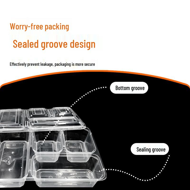 WEISHENG 4-Compartment Disposable Food Containers (120 Sets)