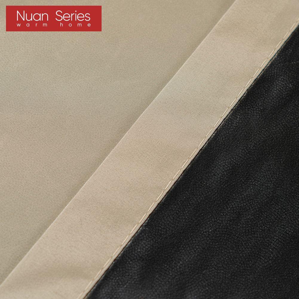 1PC Nuan Series 100% Blackout Versatile Solid Color Insulated Thick Curtains for Bedroom Living Room Balcony Window Home Decor
