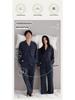 Couple's Plaid Cotton Pajamas Set: Women's Long Sleeve & Pants with Turn-Down Collar