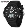 SANDA SD6371 Double Display Sports Watches Men Luminous Multifunction Waterproof Women Wristwatch