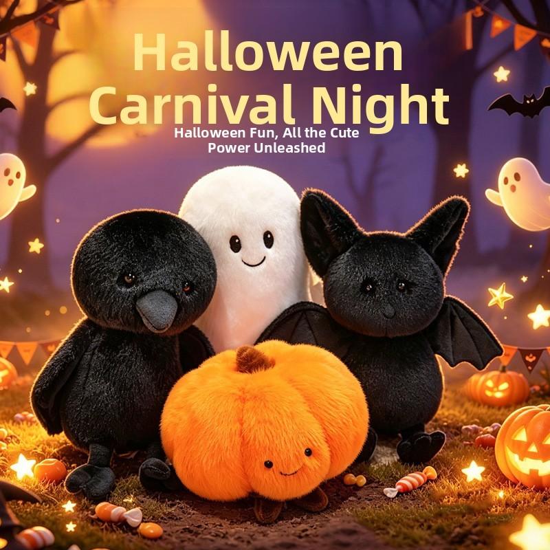 Halloween Ghost Bat Pumpkin Plush Toy Cute Cartoon Decor For Kids And Adults