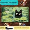 Green Lotus Leaf and Black Cat Design MTG Playmat Magic Card Battle Mat XCM Gathering Gaming Mats Tapete Magic Mtg Card Pad