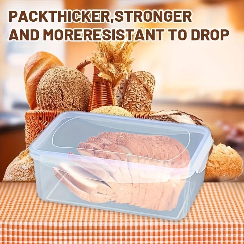 Large Capacity Sealed Food Storage Box, Reusable Hinged Lid, Bread Kitchen Organizer, Refrigerator Freezer, Clear Plastic for Baked Foods
