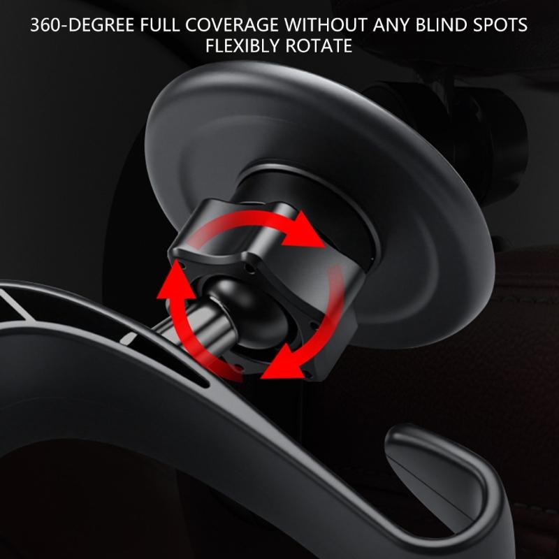 Magnetic Car Seat Phone Mount 360 Rotation Adjustable Holder with Hook for Phone 17 16 15 14 Series ABS Material