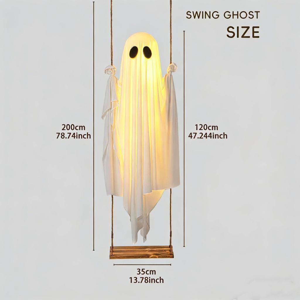 120 cm Halloween Decorative Ghost Hanging Ghost Decoration with Fairy Lights