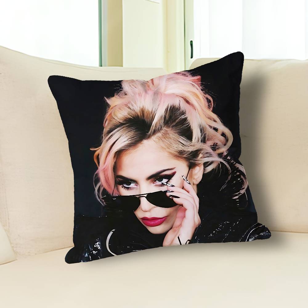 Sängerin L-Lady Gaga Mayhem Anime Berühmtheit Merchandise All-Match Bedruckter Kissenbezug Sofa Auto Büro Raum Dekoration Schutz