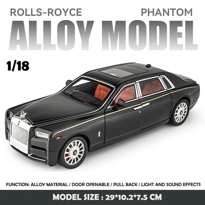 1:18 Big Size Diecast Rolls Royce Phantom Alloy Car Model Collective Miniature Voiture Boyfriend Car Gift Home Decor Toys Boys