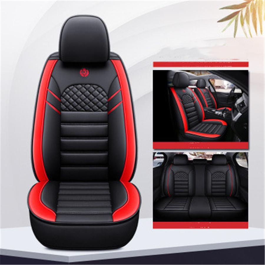 Surrounded Car Seat Covers Universal Automobiles Seat Covers Protector Luxury PU Leather Front Rear Cushion 5-Seats...