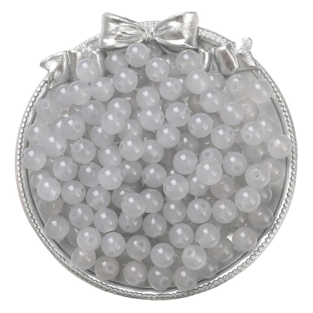 6/8Mm Glass Beads Jelly Paint Imitation Jade Round Beads Loose Beads Glazed Beads Handmade Diy Bracelet Necklace Jewelry