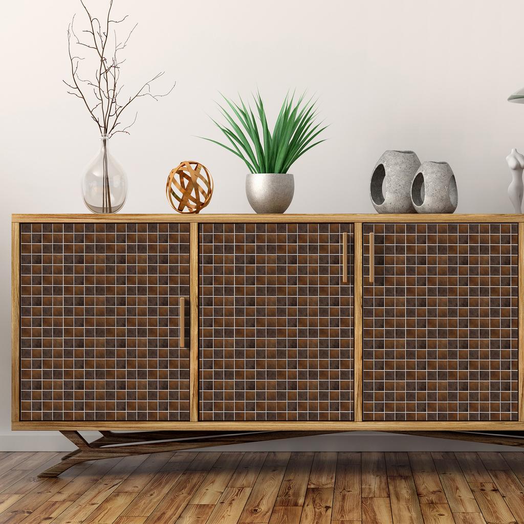 50pcs 3D Waterproof Self-Adhesive Mosaic Tile Wall Stickers, Easy to Install, Suitable for Kitchen Bathroom and Home Decoration