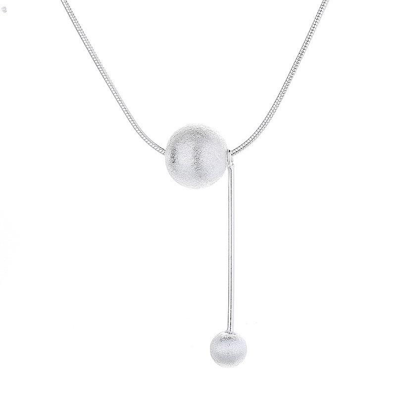 Brushed Bead Fringed Necklace Female Simplicity High-End Sense Fashion Niche Design  Light Luxury Collarbone Chain Jewelry