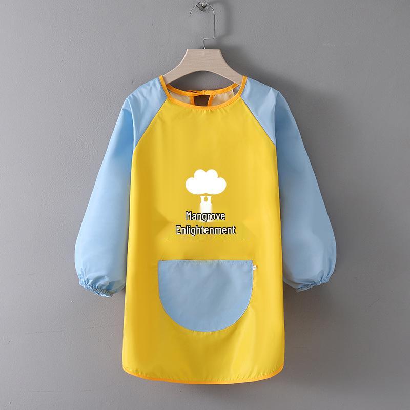 Children's Waterproof Art Smock with Logo - Reversible Apron for Painting and Eating  