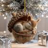 2D Forest Animal Christmas Tree Ornaments Acorn Ornaments Cozy Forest Woodland Creature Acrylic Hanging