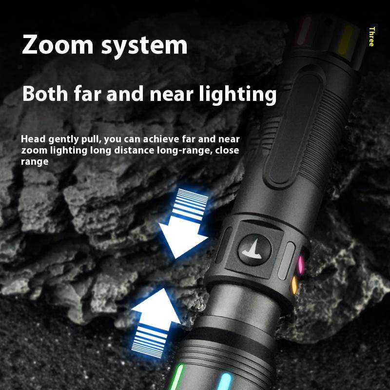 Powerful LED Flashlight Portable Zoomable Torch Waterproof Outdoor Hiking Emergency Fishing Camping Laser Flashlights