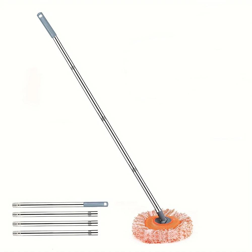 Balai Rotatif 30cm, Utilisation Sèche & Humide, Pivotant à 180° pour Aucun Coin Mort, Tampons Microfibre à Changement Rapide, Tournesol