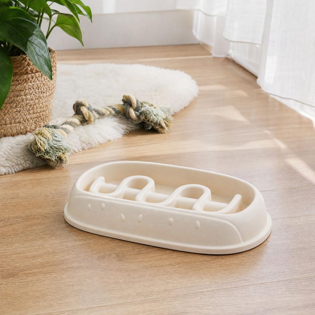 Pet Dog Slow Feeder Bowl with Hot Dog Design, Interactive Slow Eating Bowl for Dogs
