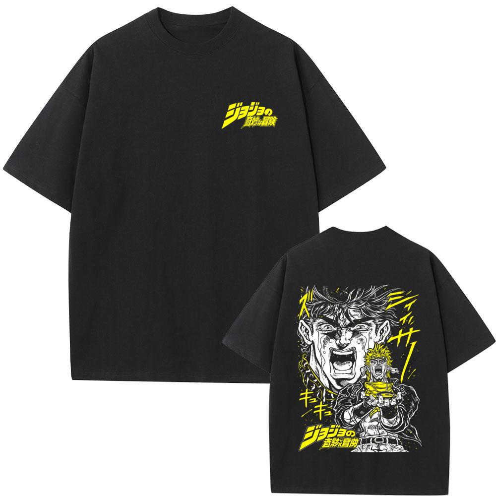 Hot Anime Jojo Bizarre Adventure Joseph Joestar Caesar Anthonio Zeppeli Graphic Tshirt Unisex Fashion Cartoon Short Sleeve T Shirt