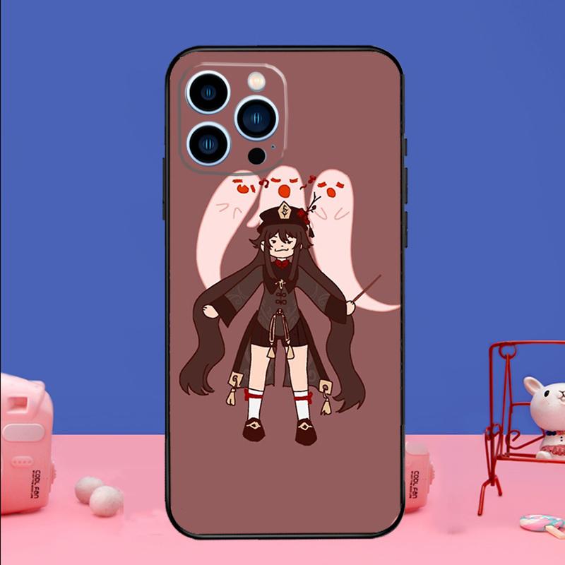 Genshin Impact Hu Tao Ghost Phone Case For iPhone 17 16 14 13 12 11 15 Pro Max Mini 15 16 Plus 16e 17 Air Bumper Cover