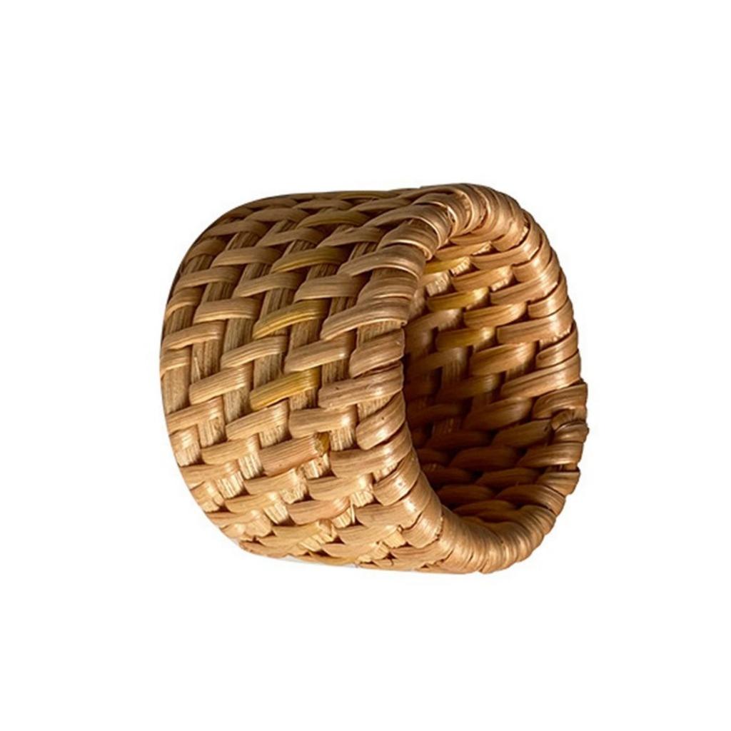 Napkin Holder for Elegant Table Decoration and Event Woven Rattan Napkin Rings Dinner Table Accessories for Party
