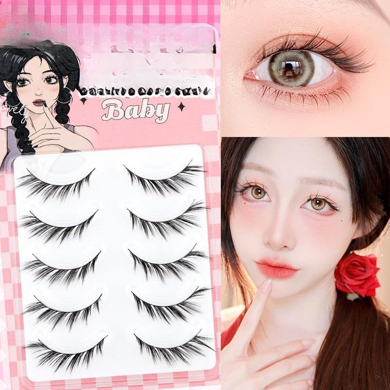 [Cold Fox] Whole one-piece natural false eyelashes Thick fox eye comic diagonal flying black terrier
