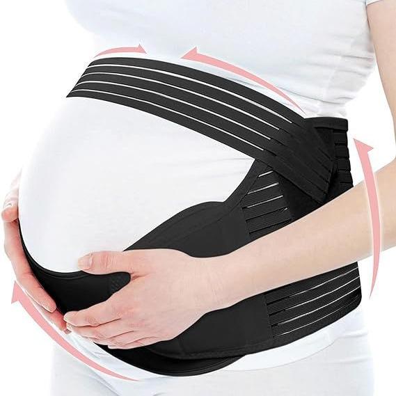 3-in-1 Pregnancy Belly Support Band & Maternity Belt - Adjustable Back Brace for All Trimester, Back Pain Relief