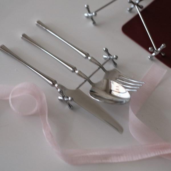 Couber Dumbbell Stainless Steel Spoon Rest 4P Set, 4 Pieces, Korean popular tableware