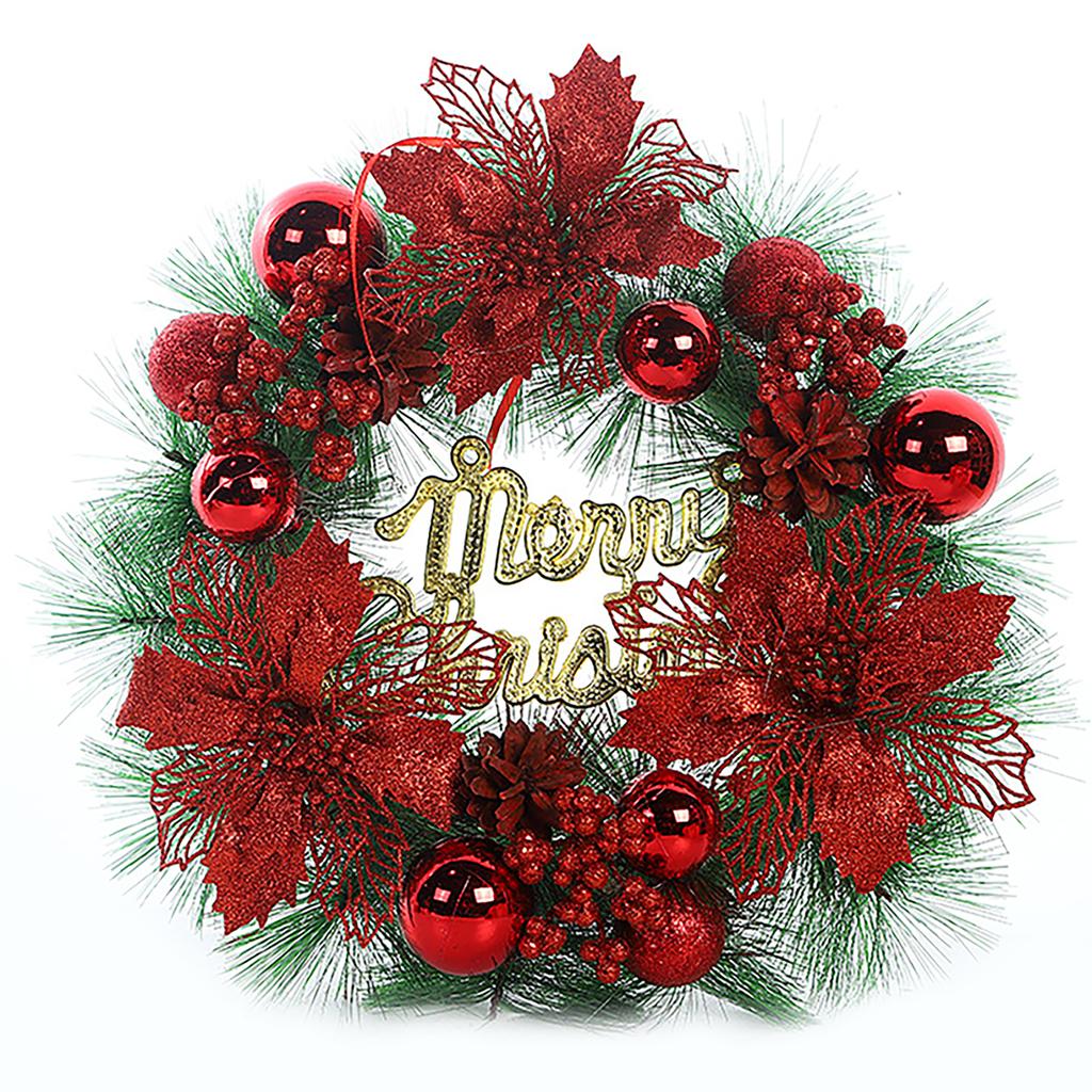250mm Round Garland H-anging Ornament Wreath Decoration Christmas Decor Xmas Tree Ornaments