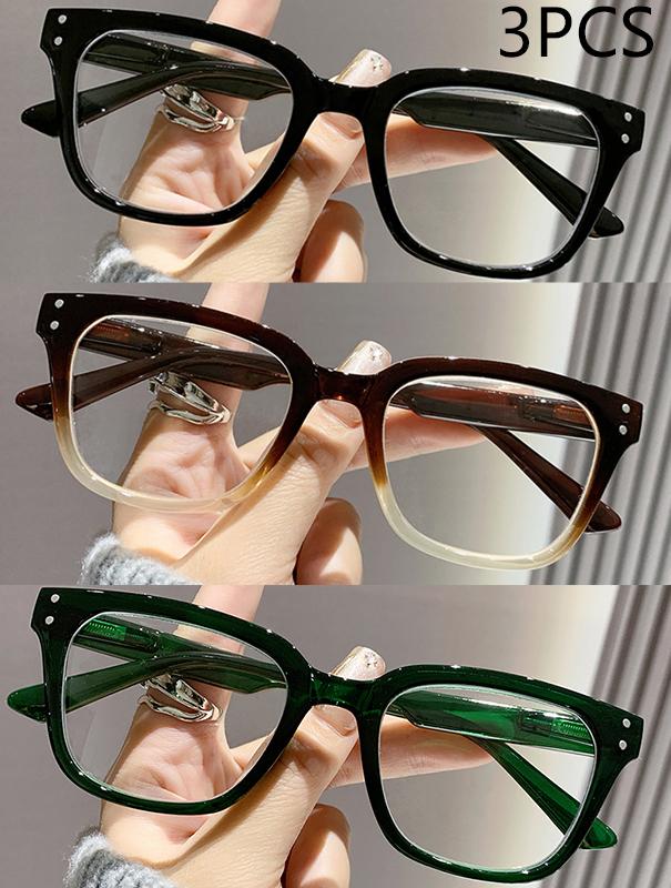 2/3PCS New Trendy Reading Glasses High-end Simple Square Frame Ultra-light Reading Glasses For Men And Women