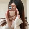 For Samsung Galaxy A16 A26 A36 A56 A15 A25 A35 A55 A14 A24 A54 Case Cute Bear 3D Cartoon Grip Tok Holder Silicone Cover