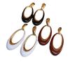 2024 Autumn/Winter 22K Gold-Plated Enamel Oval Earrings - Bold, Trendy, Versatile Design