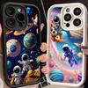 Cute Cartoon Astronaut Phone Cover Case for iPhone 17 Pro Max 17e 14 13 11 12 Pro 16 Air 15 Plus