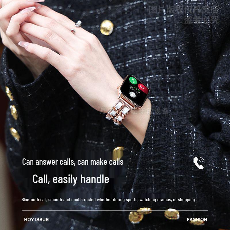 Multifunktionale Bluetooth-Smartwatch für Damen mit Anruf-, Gesundheits- und Sportfunktionen - Kompatibel mit Android