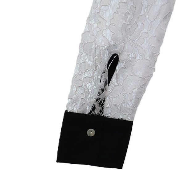 NARACAMICIE unused race Long sleeve race blouse Cut and sewn ruffles Women Used