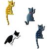 Cute Multifunction Cat Magnetic Refrigerator Sticker Fridge Magnet Hanging Hook 2 in 1 Gray cat/Black white cat/Yellow striped cat/Gray Yellow