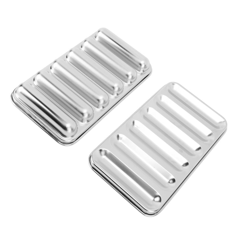 Silver Hot Dog Mold 304 Stainless Steel Sausage Baking Mold Durable Sausage Mold Multi-Purpose